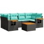 Set de sofás de jardín 7 pzas con cojines ratán sintético negro by , Garden sets - Ref: Foro24-3226638, Price: 574,70 €, Disc...