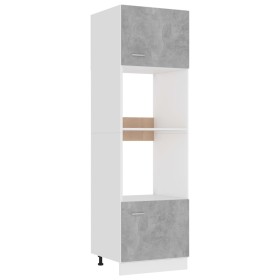 Mikrowellenschrank aus betongrauem Sperrholz, 60 x 57 x 207 cm von vidaXL, Küchenschränke - Ref: Foro24-802550, Preis: 224,13...