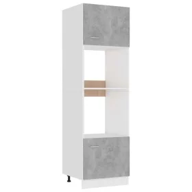 Mikrowellenschrank aus betongrauem Sperrholz, 60 x 57 x 207 cm von vidaXL, Küchenschränke - Ref: Foro24-802550, Preis: 220,45...