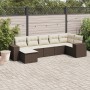 Juego de sofás de jardín 7 piezas con cojines ratán PE marrón by , Garden sets - Ref: Foro24-3222882, Price: 478,36 €, Discou...