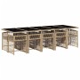 Set comedor de jardín 11 pzas con cojines ratán sintético beige by , Garden sets - Ref: Foro24-3211654, Price: 767,78 €, Disc...