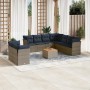 Set de sofás de jardín 11 pzas y cojines ratán sintético gris by , Garden sets - Ref: Foro24-3256047, Price: 746,01 €, Discou...