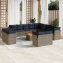 Set de sofás de jardín y cojines 14 pzas ratán sintético gris von , Gartensets - Ref: Foro24-3256292, Preis: 1,00 €, Rabatt: %