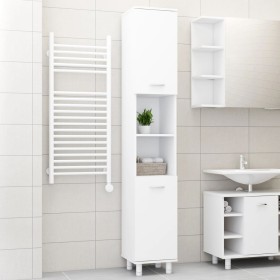 Armario de baño madera contrachapada blanco 30x30x179 cm