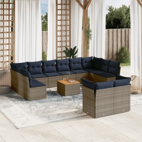 Set sofás de jardín con cojines 13 piezas ratán sintético gris de , Conjuntos de jardín - Ref: Foro24-3256250, Precio: 977,74...