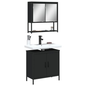 Juego de muebles de baño 2 pzas madera contrachapada negro de , Muebles de baño - Ref: Foro24-3214660, Precio: 105,29 €, Desc...