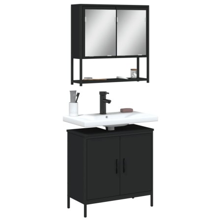 Juego de muebles de baño 2 pzas madera contrachapada negro von , Badezimmermöbel - Ref: Foro24-3214660, Preis: 105,29 €, Raba...