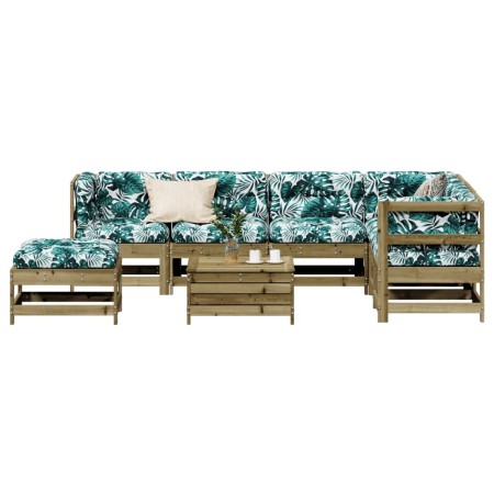Juego de muebles jardín 8 pzas y cojines madera pino impregnada by , Garden sets - Ref: Foro24-3250563, Price: 865,17 €, Disc...