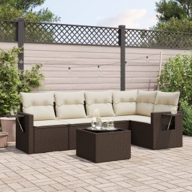 Set sofás de jardín 6 piezas y cojines ratán sintético marrón de , Conjuntos de jardín - Ref: Foro24-3252480, Precio: 420,32 ...