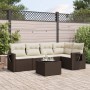 Set aus 6-teiligen Gartensofas und Kissen, synthetisches Rattanbraun von , Gartensets - Ref: Foro24-3252480, Preis: 420,32 €,...