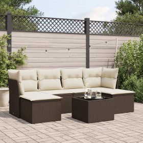 Juego de sofás de jardín 7 piezas con cojines ratán PE marrón von , Gartensets - Ref: Foro24-3218023, Preis: 378,94 €, Rabatt: %