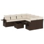 Set de sofás de jardín 9 pzas y cojines ratán sintético marrón de , Conjuntos de jardín - Ref: Foro24-3219962, Precio: 579,36...