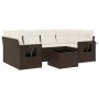 Juego de sofás de jardín 7 piezas con cojines ratán PE marrón by , Garden sets - Ref: Foro24-3219922, Price: 449,32 €, Discou...