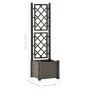 Planter with trellis PP anthracite gray 43x43x142 cm by vidaXL, Pots and planters - Ref: Foro24-313981, Price: 81,66 €, Disco...