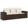 Set sofás de jardín 3 piezas y cojines ratán sintético marrón von , Modulare Sofas für den Außenbereich - Ref: Foro24-3222262...