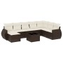 Set de sofás de jardín 9 pzas y cojines ratán sintético marrón by , Modular outdoor sofas - Ref: Foro24-3221772, Price: 579,0...