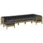 Set de sofás jardín 7 pzas con cojines madera pino impregnada by , Garden sets - Ref: Foro24-3299551, Price: 723,85 €, Discou...