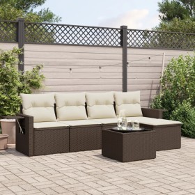 Set sofás de jardín 6 piezas y cojines ratán sintético marrón von , Gartensets - Ref: Foro24-3220102, Preis: 348,01 €, Rabatt: %