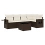 Set sofás de jardín 6 piezas y cojines ratán sintético marrón by , Garden sets - Ref: Foro24-3220142, Price: 387,15 €, Discou...