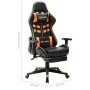 Silla de gaming con reposapiés cuero sintético negro y naranja de vidaXL, Sillones para videojuegos - Ref: Foro24-20516, Prec...