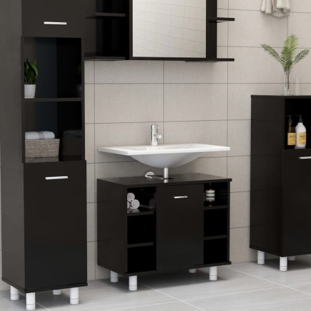 Armario de baño madera contrachapada negro 60x32x53,5 cm de vidaXL, Muebles de baño - Ref: Foro24-802634, Precio: 60,85 €, De...