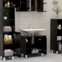 Armario de baño madera contrachapada negro 60x32x53,5 cm de vidaXL, Muebles de baño - Ref: Foro24-802634, Precio: 60,85 €, De...