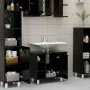Badezimmerschrank aus schwarzem Sperrholz, 60 x 32 x 53,5 cm von vidaXL, Badezimmermöbel - Ref: Foro24-802634, Preis: 60,85 €...