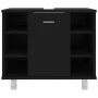 Badezimmerschrank aus schwarzem Sperrholz, 60 x 32 x 53,5 cm von vidaXL, Badezimmermöbel - Ref: Foro24-802634, Preis: 60,85 €...