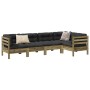 Set de sofás jardín 5 pzas con cojines madera pino impregnada by , Garden sets - Ref: Foro24-3299440, Price: 505,50 €, Discou...