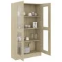 Oak-colored plywood display case 82.5x30.5x150 cm by vidaXL, Bookcases and shelves - Ref: Foro24-802762, Price: 158,12 €, Dis...