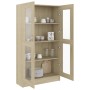 Vitrine aus eichenfarbenem Sperrholz, 82,5 x 30,5 x 150 cm von vidaXL, Bücherregale und Regale - Ref: Foro24-802762, Preis: 1...