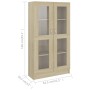 Vitrine aus eichenfarbenem Sperrholz, 82,5 x 30,5 x 150 cm von vidaXL, Bücherregale und Regale - Ref: Foro24-802762, Preis: 1...