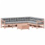 Juego de muebles jardín 7 pzas y cojines madera abeto Douglas