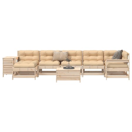 Juego de sofás de jardín 9 pzas madera maciza de pino by , Garden sets - Ref: Foro24-3250692, Price: 495,46 €, Discount: %
