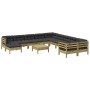 Set de sofás jardín 12 pzas con cojines madera pino impregnada von , Gartensets - Ref: Foro24-3299657, Preis: 1,00 €, Rabatt: %