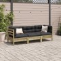 Set de sofás jardín 3 pzas con cojines madera pino impregnada by , Garden sets - Ref: Foro24-3299274, Price: 309,05 €, Discou...