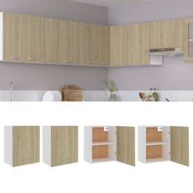 Armarios colgantes 2 uds contrachapada roble Sonoma 50x31x60 cm de vidaXL, Armarios de cocina - Ref: Foro24-805081, Precio: 7...