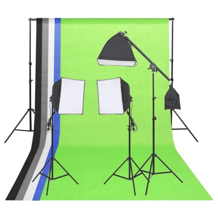 Kit iluminación de estudio fotográfico con fondos y reflector by , Flashes and studio lighting - Ref: Foro24-190242, Price: 1...