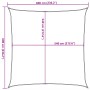 Toldo de vela cuadrado HDPE azul 160 g/m² 6x6 m