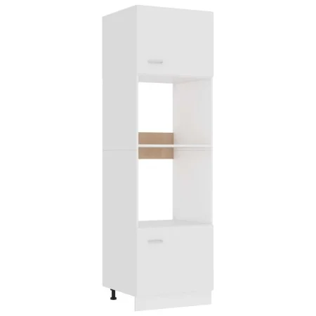 White plywood microwave cabinet 60x57x207 cm by vidaXL, Kitchen cabinets - Ref: Foro24-802546, Price: 201,55 €, Discount: %