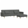 Sofá cama de 2 plazas con taburete tela gris oscuro von , Sofas - Ref: Foro24-3258107, Preis: 323,49 €, Rabatt: %