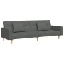 Sofá cama de 2 plazas con taburete tela gris oscuro von , Sofas - Ref: Foro24-3258107, Preis: 323,49 €, Rabatt: %
