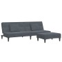 Sofá cama de 2 plazas con taburete terciopelo gris oscuro