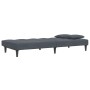 Sofá cama de 2 plazas con taburete terciopelo gris oscuro