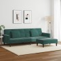 Sofá cama de 2 plazas con taburete terciopelo verde oscuro by , Sofas - Ref: Foro24-3258118, Price: 336,27 €, Discount: %