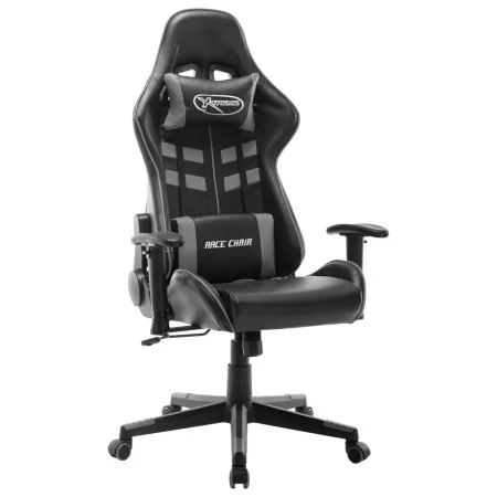 Silla de gaming de cuero sintético negro y gris de vidaXL, Sillones para videojuegos - Ref: Foro24-20506, Precio: 179,30 €, D...