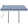 Toldo automático con LED sensor de viento azul y blanco 3x2,5 m by , Awnings - Ref: Foro24-3070111, Price: 570,96 €, Discount: %
