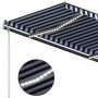 Toldo automático con LED sensor de viento azul y blanco 3x2,5 m by , Awnings - Ref: Foro24-3070111, Price: 570,96 €, Discount: %