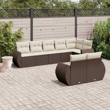 Set sofás de jardín 8 piezas y cojines ratán sintético marrón von , Gartensets - Ref: Foro24-3253960, Preis: 600,89 €, Rabatt: %