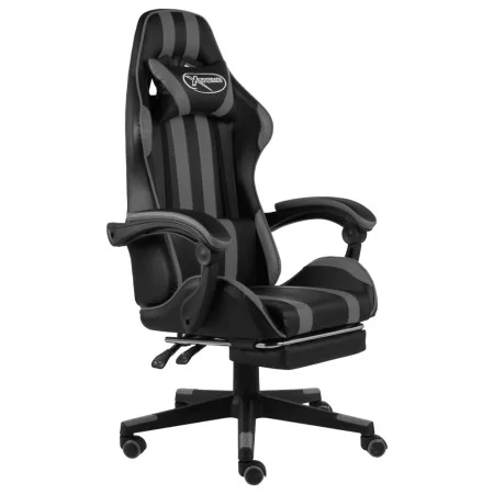 Gaming chair with footrest black and gray synthetic leather by vidaXL, Office chairs - Ref: Foro24-20530, Price: 146,39 €, Di...
